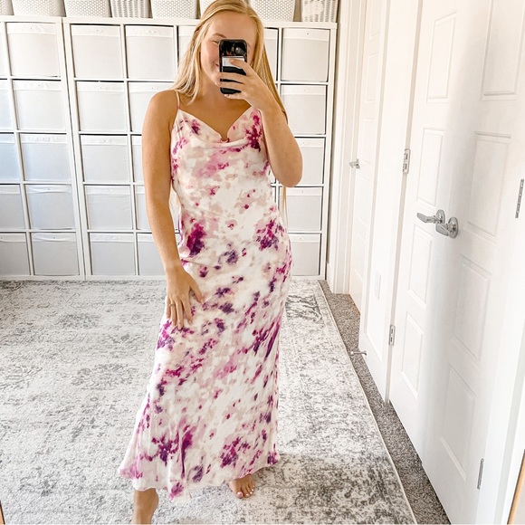 Bardot Tie Dye Slip Dress Purple - Picture 2 of 10